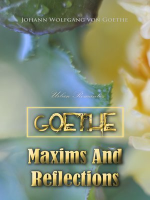 cover image of Maxims and Reflections